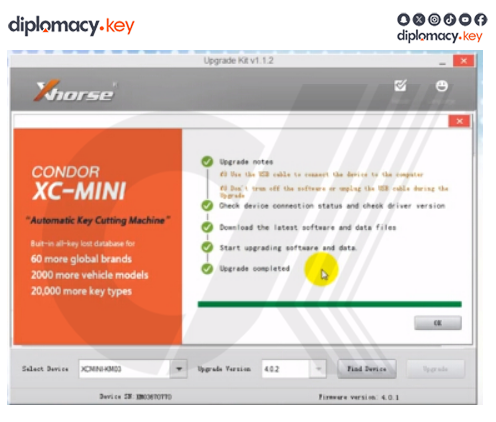 How to Update Xhorse XC-Mini condor key cutting machine (3)