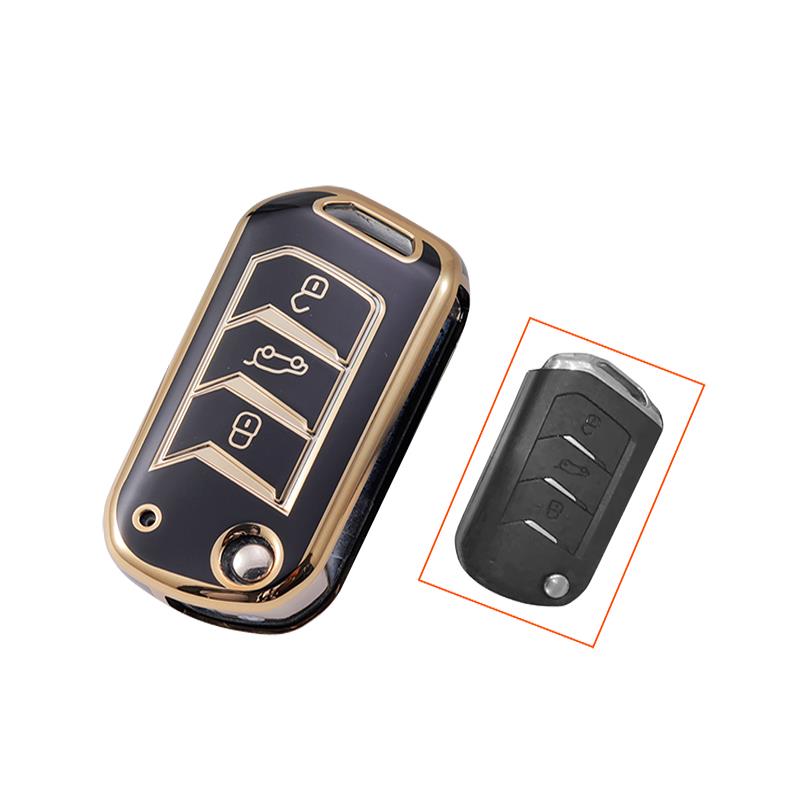 Nano High Quality Cover for Mahindra Flip Remote Key 3 Buttons Black