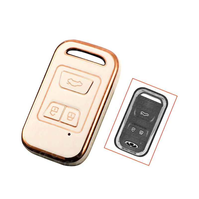 Nano High Quality Cover for Chery Smart Remote Key 3 Buttons White
