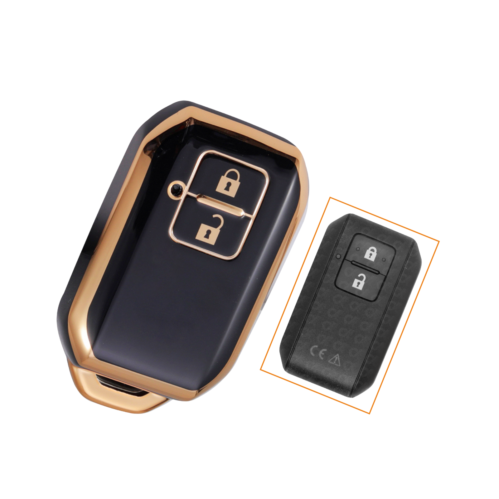 Nano High Quality Cover for Suzuki Smart Key 2 Buttons Black
